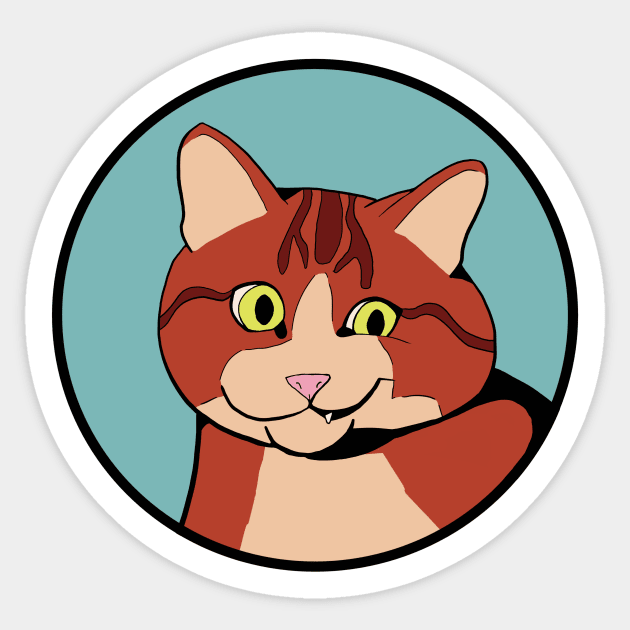 Confused Cat - Funny Animal Design Sticker by Animals in Design